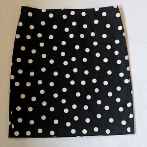 Ann Taylor Black and White Polka Dot Pencil Skirt